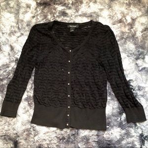 White House Black Market Black Mesh Cardigan. S